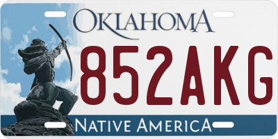 OK license plate 852AKG
