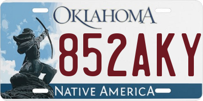 OK license plate 852AKY