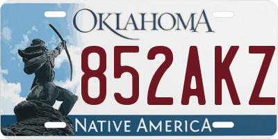 OK license plate 852AKZ