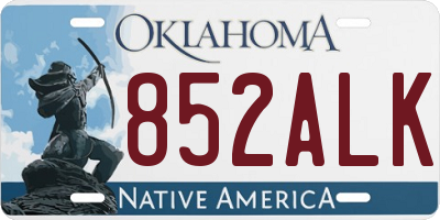 OK license plate 852ALK