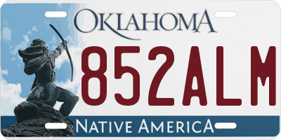 OK license plate 852ALM