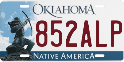 OK license plate 852ALP