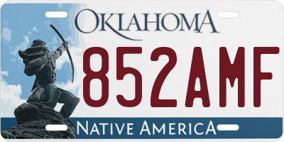OK license plate 852AMF