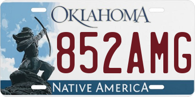 OK license plate 852AMG