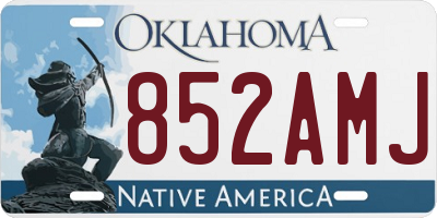 OK license plate 852AMJ