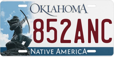 OK license plate 852ANC