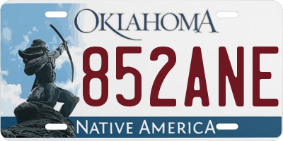 OK license plate 852ANE