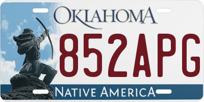 OK license plate 852APG
