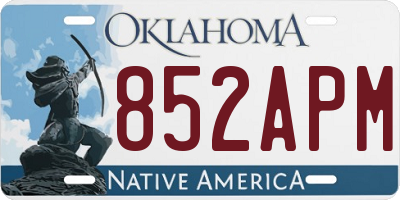 OK license plate 852APM