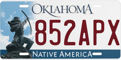 OK license plate 852APX