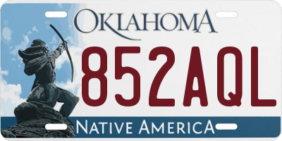 OK license plate 852AQL