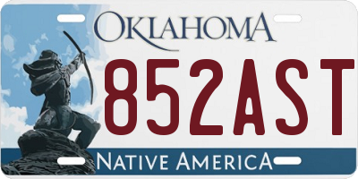 OK license plate 852AST