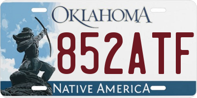 OK license plate 852ATF