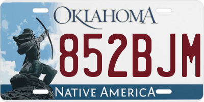 OK license plate 852BJM