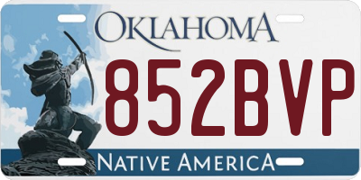 OK license plate 852BVP
