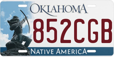 OK license plate 852CGB