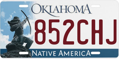 OK license plate 852CHJ