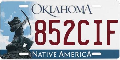 OK license plate 852CIF