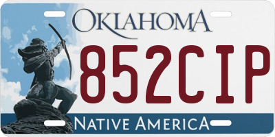 OK license plate 852CIP