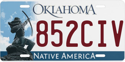 OK license plate 852CIV