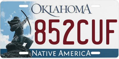 OK license plate 852CUF