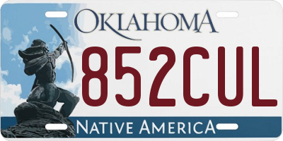 OK license plate 852CUL