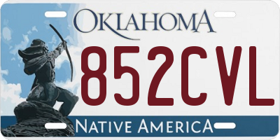 OK license plate 852CVL