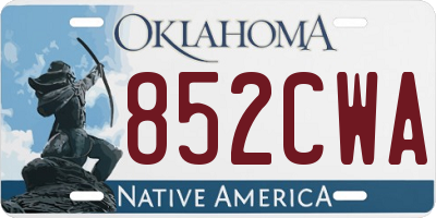 OK license plate 852CWA