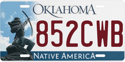 OK license plate 852CWB