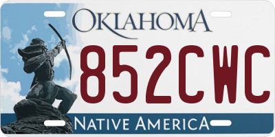 OK license plate 852CWC
