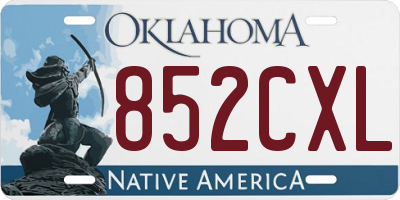 OK license plate 852CXL