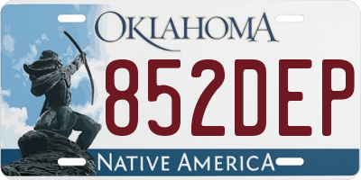 OK license plate 852DEP