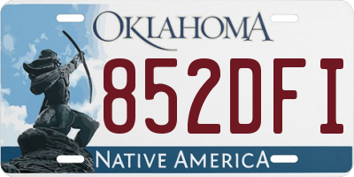 OK license plate 852DFI