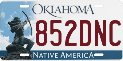 OK license plate 852DNC