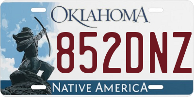 OK license plate 852DNZ