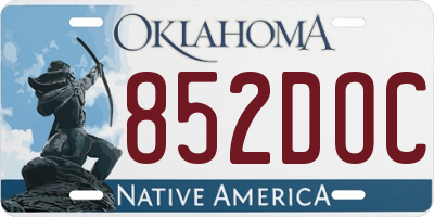 OK license plate 852DOC