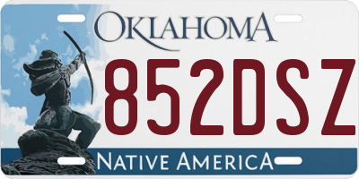 OK license plate 852DSZ