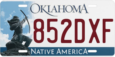 OK license plate 852DXF