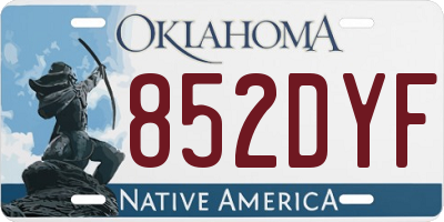 OK license plate 852DYF