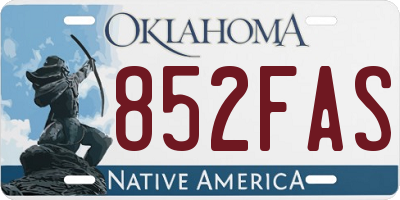 OK license plate 852FAS