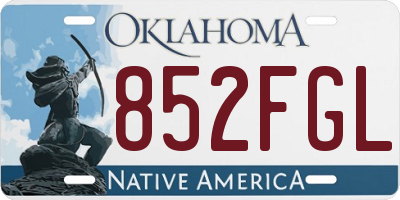 OK license plate 852FGL