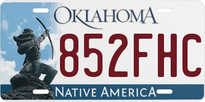 OK license plate 852FHC