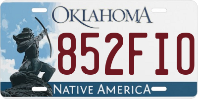OK license plate 852FIO