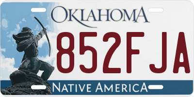 OK license plate 852FJA