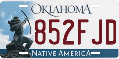 OK license plate 852FJD