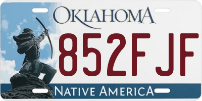 OK license plate 852FJF