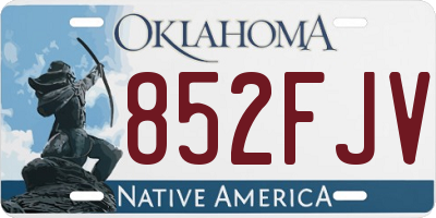 OK license plate 852FJV