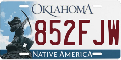 OK license plate 852FJW