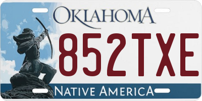 OK license plate 852TXE