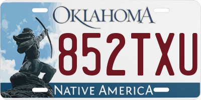 OK license plate 852TXU